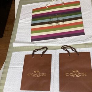 Coach paper shopping bags. Lot of 3